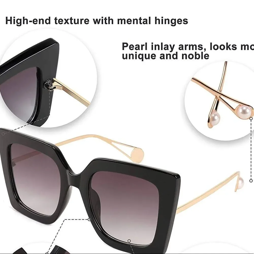 Black Cat Eye Shades- Brand New - Picture 2 of 3